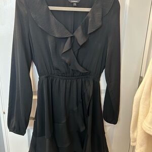 Express Elegant Black Long Sleeve Dress
